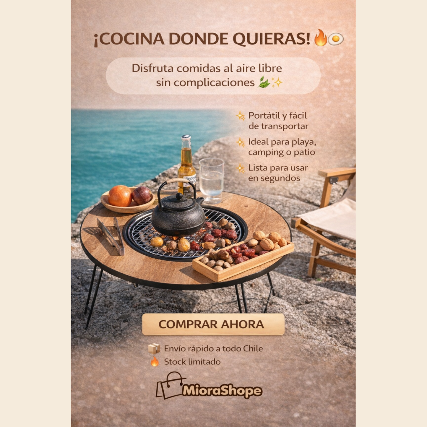 GrillGo™ Mesa Plegable con Parrilla